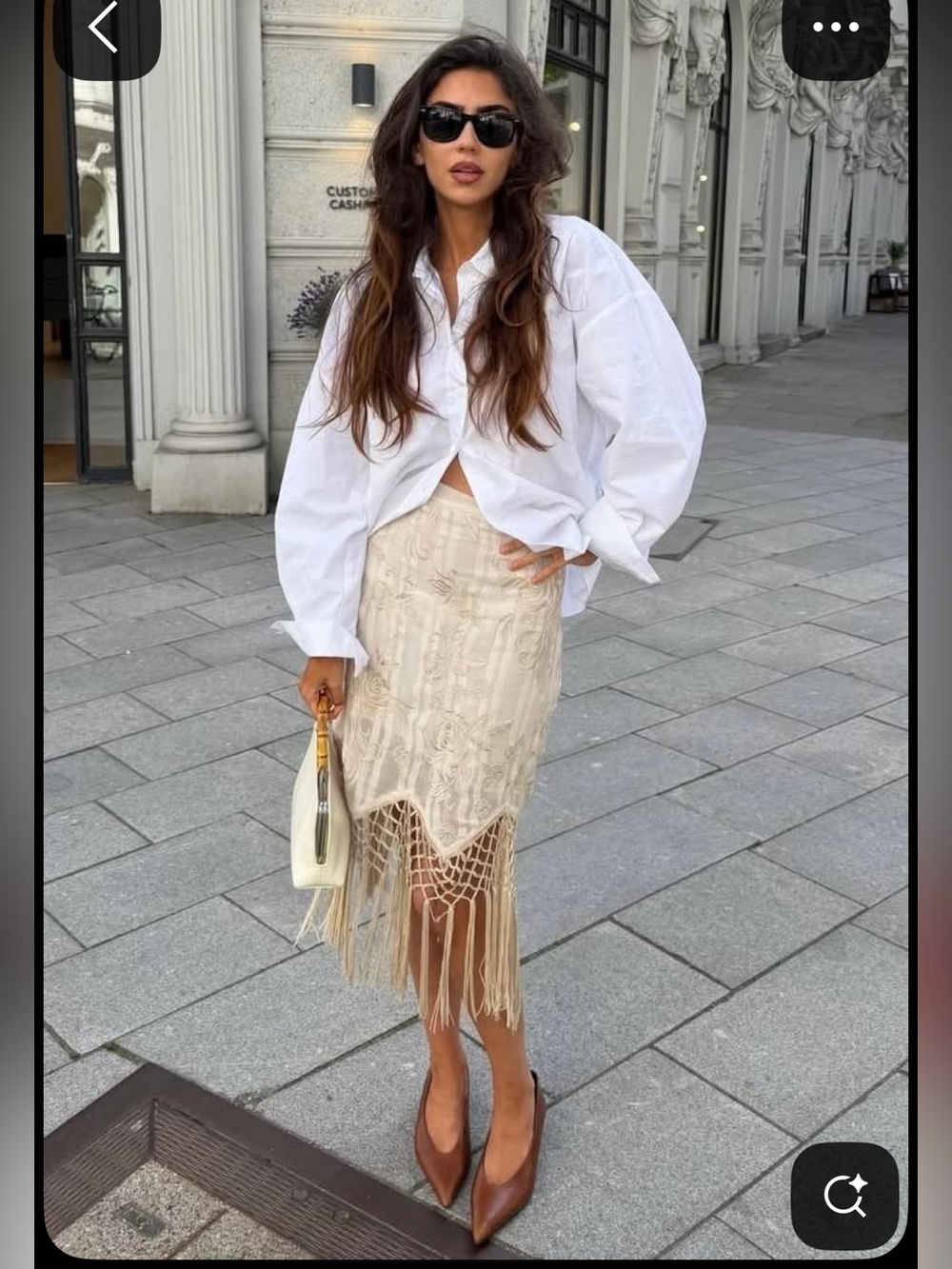 NWT: ZARA COLLECTION EMBROIDERED FRINGED SKIRT in Sz:Large